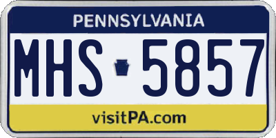 PA license plate MHS5857