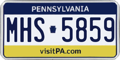 PA license plate MHS5859