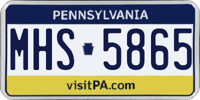 PA license plate MHS5865