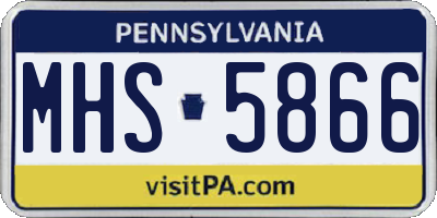 PA license plate MHS5866