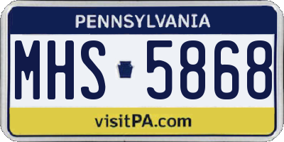 PA license plate MHS5868