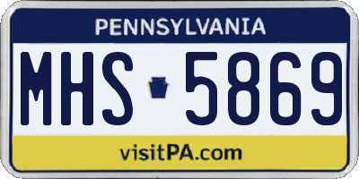 PA license plate MHS5869