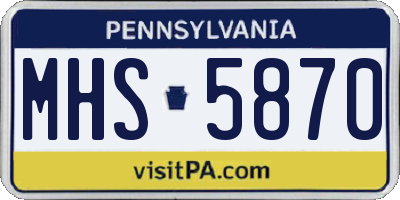 PA license plate MHS5870