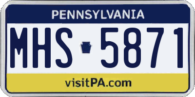 PA license plate MHS5871