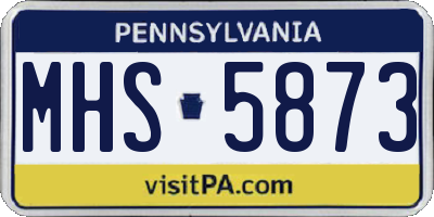 PA license plate MHS5873