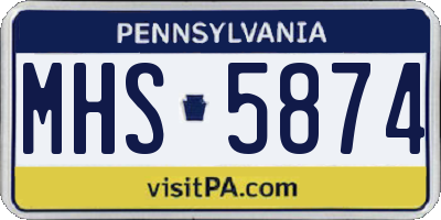 PA license plate MHS5874