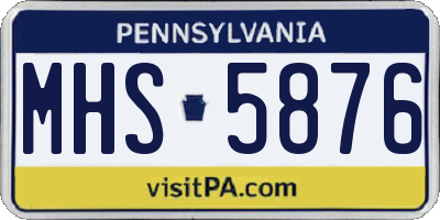 PA license plate MHS5876