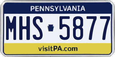 PA license plate MHS5877