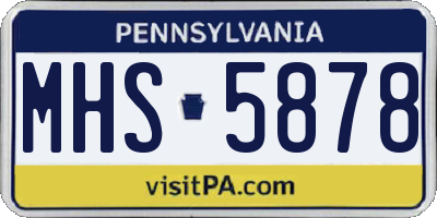 PA license plate MHS5878