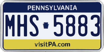PA license plate MHS5883