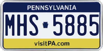 PA license plate MHS5885