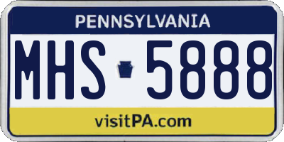 PA license plate MHS5888