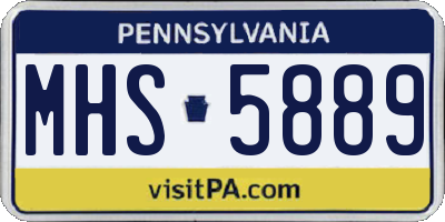 PA license plate MHS5889