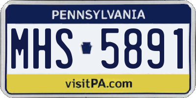 PA license plate MHS5891