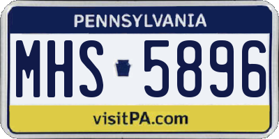 PA license plate MHS5896