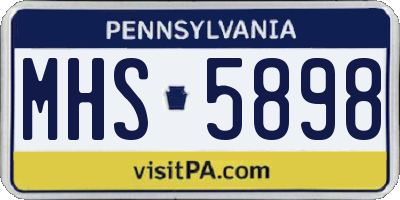 PA license plate MHS5898