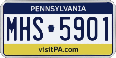 PA license plate MHS5901