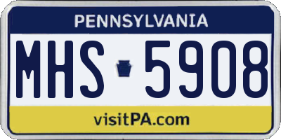 PA license plate MHS5908