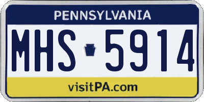 PA license plate MHS5914