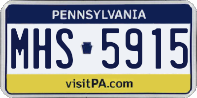 PA license plate MHS5915