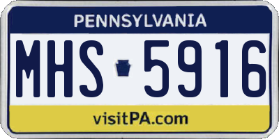 PA license plate MHS5916