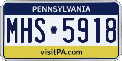 PA license plate MHS5918