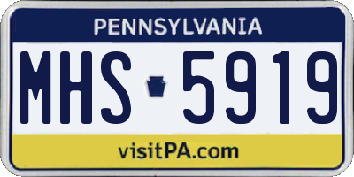 PA license plate MHS5919