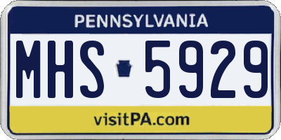 PA license plate MHS5929