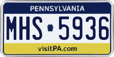 PA license plate MHS5936