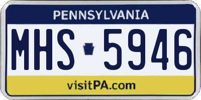 PA license plate MHS5946