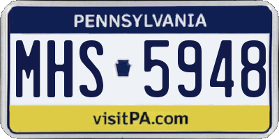 PA license plate MHS5948