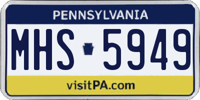 PA license plate MHS5949