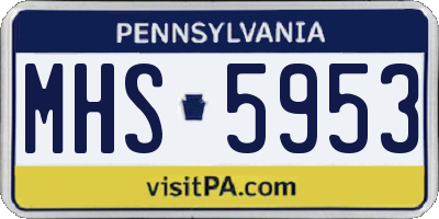 PA license plate MHS5953