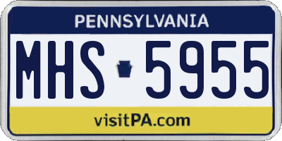 PA license plate MHS5955