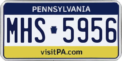 PA license plate MHS5956