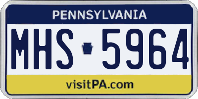 PA license plate MHS5964