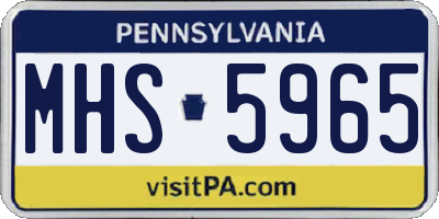 PA license plate MHS5965