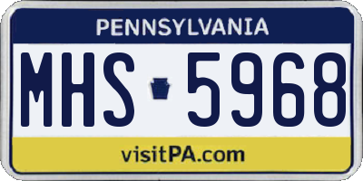 PA license plate MHS5968