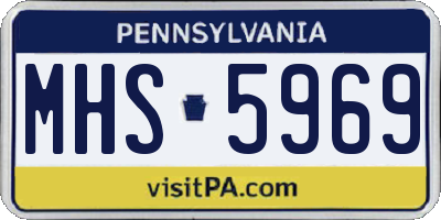 PA license plate MHS5969