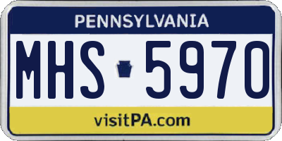 PA license plate MHS5970