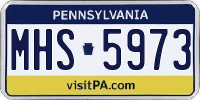 PA license plate MHS5973