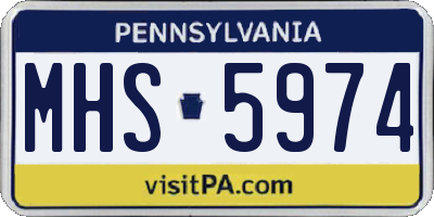 PA license plate MHS5974