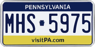 PA license plate MHS5975