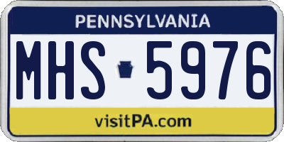 PA license plate MHS5976