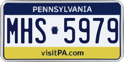 PA license plate MHS5979