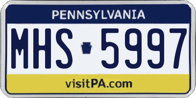PA license plate MHS5997