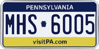 PA license plate MHS6005