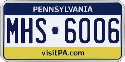PA license plate MHS6006