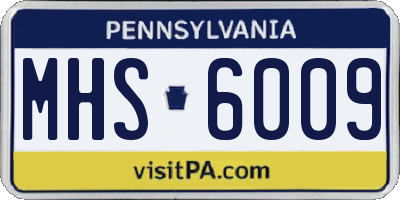 PA license plate MHS6009