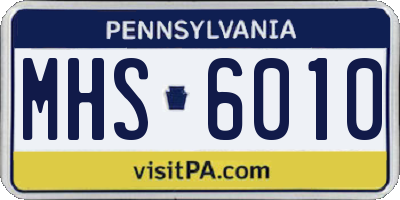PA license plate MHS6010